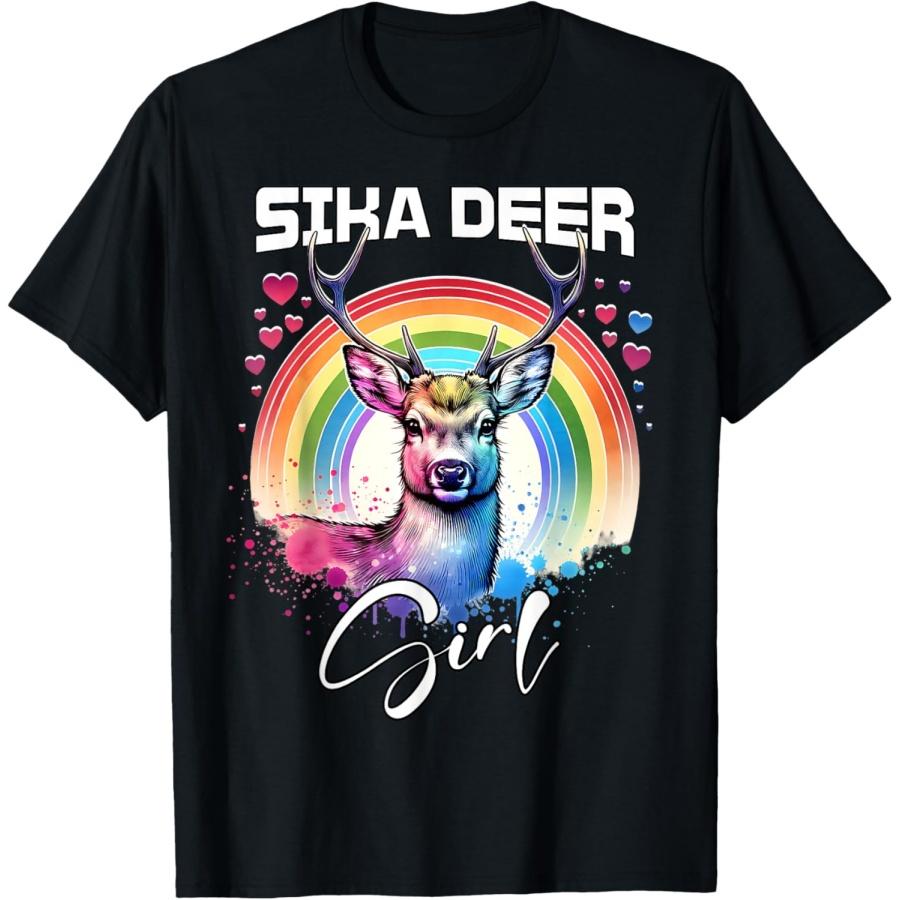 Девушка с оленем сика Футболка с оленем сика S