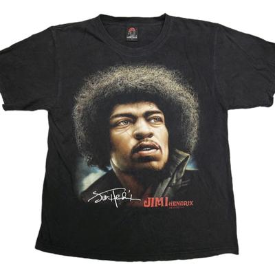 Jimi Hendrix t-Shirt Graphic Tee Casual Adult Short Sleeve Size L Black Cotton