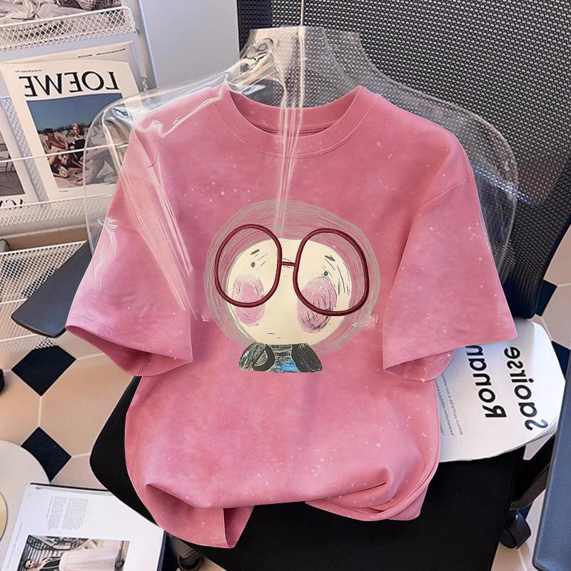 Girl's Cartoon 3D Printed Short Sleeved T-shirt Summer Cute Girl Sweet Top