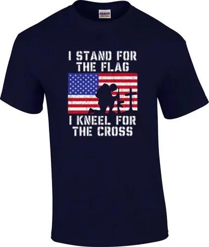 I Stand For The Flag I Kneel For The Cross Patriotic Christian T-Shirt S