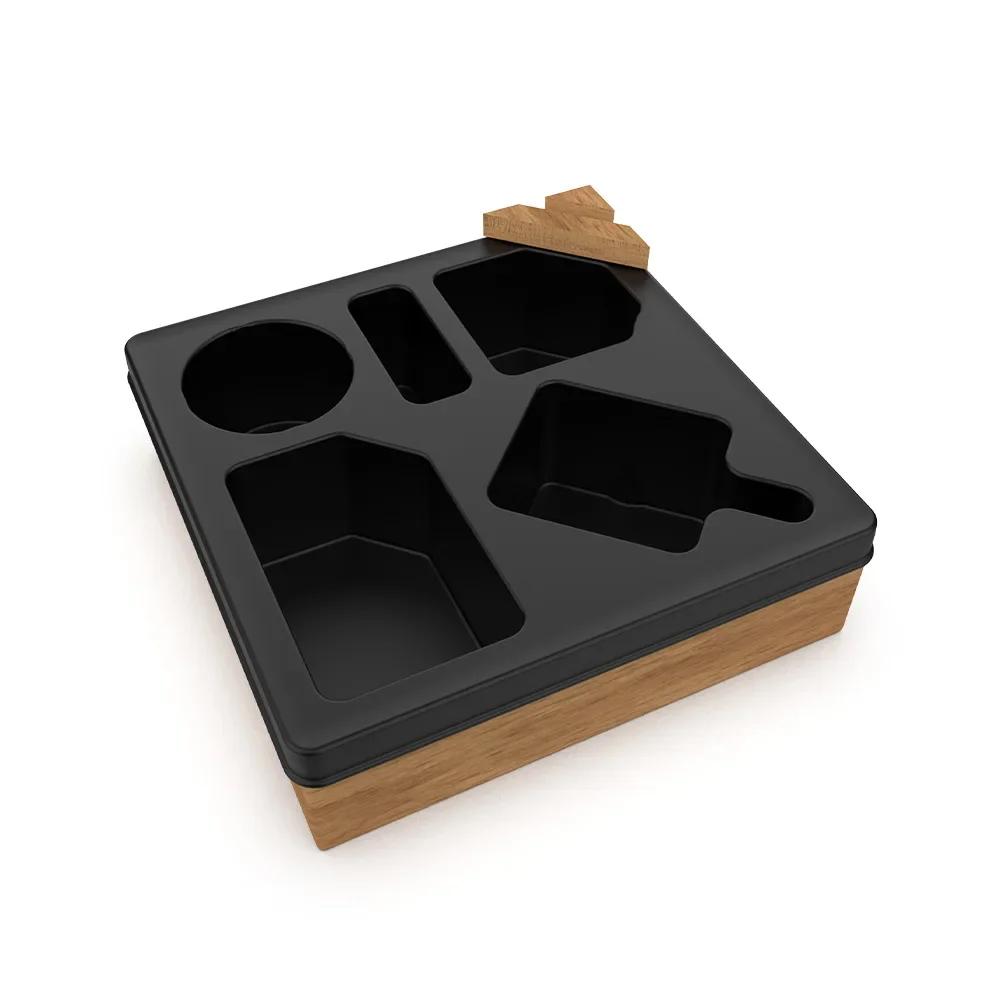 

Креативный держатель для стакана, съемный держатель для дивана, органайзер для дивана, удобный поднос для дивана, деревянный держатель для стакана для кровати, лодки, дивана, пляжа чёрный