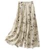 DIMANAF Summer 2025 Plus Size Women Vintage Loose Wide Leg Pants Basic Elastic High Waist Printing Pants Casual Long Trousers