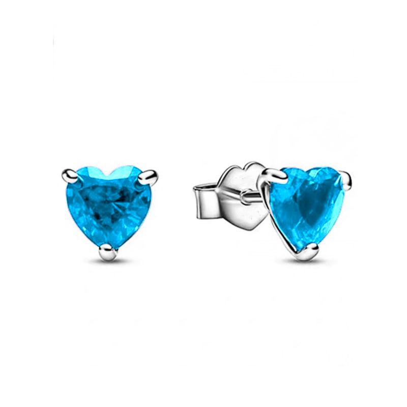 925 Silver Heart Earrings for Women Shining Zircon Love Jewelry Wedding Party Fine Accessory