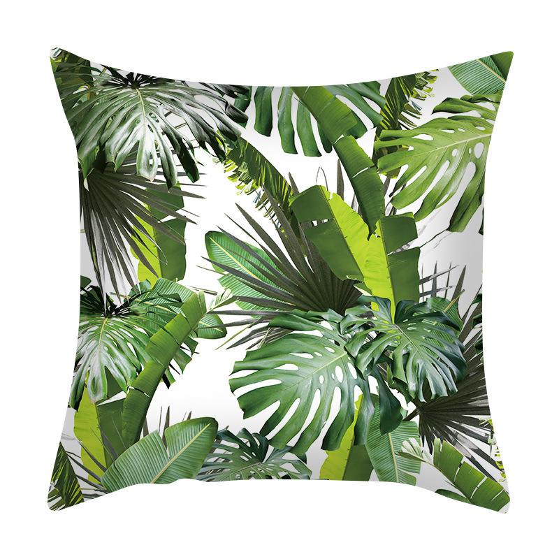 Green Plant Sofa Cushion Cover - Stylish Home Fabric Decor