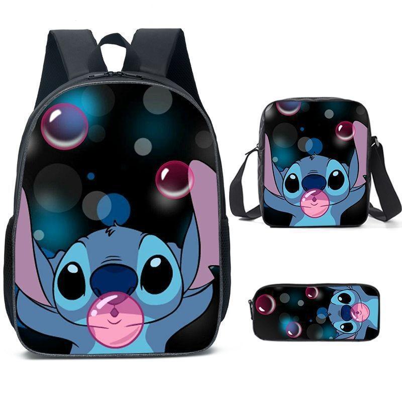 Stitch Backpack Cartoon Set With Lightweight Breathable For Students Elementary