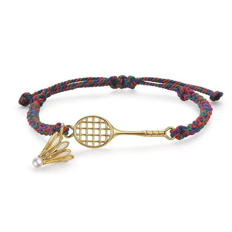 

Badminton Carrying Strap Vintage Weave Light Luxury Minority Exquisite Couple Gift Sports Ornament Retro color rope_no specifications