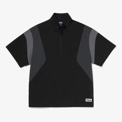 Fila Unisex Essential Short Sleeve Woven Anorak Black Fs2jkg2106xblk