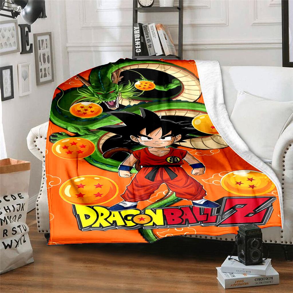 1 Stück Son Goku Druck Flanelldecke, Hohe Qualität für alle Jahreszeiten, Heimdekoration, Wärme und Komfort, Perfekt für Weihnachtsgeschenke
