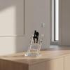 Statue with Crystal Glass Stairs Modern Thinker Figurine Minimalist for Entryway
