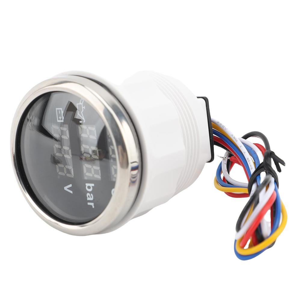 3 In 1 Instrument Sensor Kit Engine Coolant Temperature Oil Pressure Meter Battery Voltmeter for Car Boat 52mm Digital