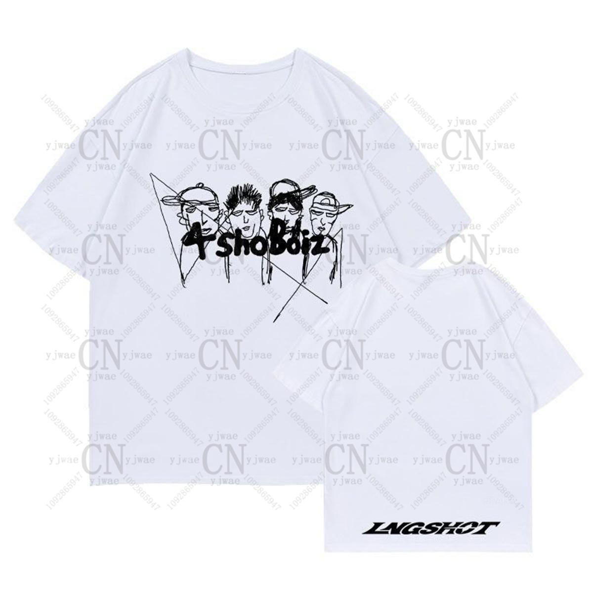 

LNGSHOT Member Graphic T-Shirt Ohyuan Woojin Louis Ryul Kpop Fashion Retro Shirt Summer Men Women Beach T-shirt M