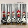 2pcs- Retro chicken pattern - Printed curtains, window decorations, home decorations, room decorations