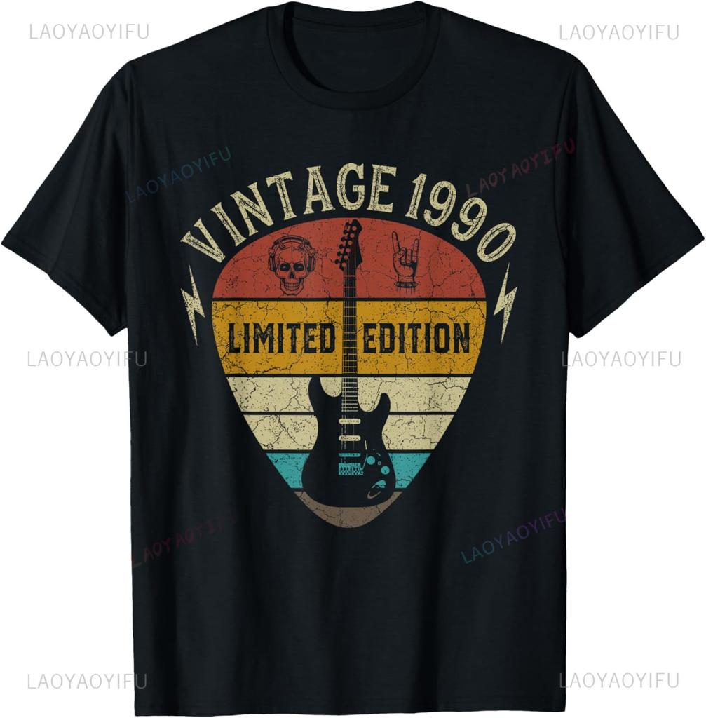 Vintage 1990 Limited Edition 35th Birthday Gifts 35 Year Old T-Shirt Unisex Summer Streetwear Tops Streetwear Ropa Hombre