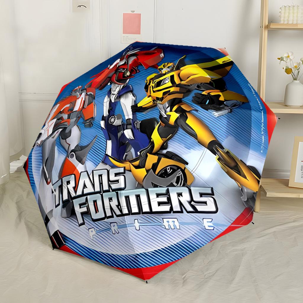 Transformers Cybertronian Warriors Automatic Umbrella Folding Umbrella with 8 Ribs Sturdy Construction All Season Travel Fashionable