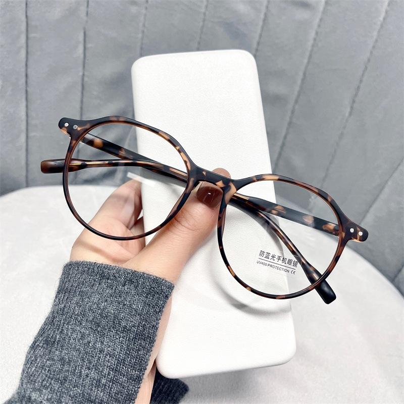 New Unisex Round Frame Glasses For Men Women  Anti-Blue Light Luxury Brand Green Leopard Optical Computer Reading Glasses