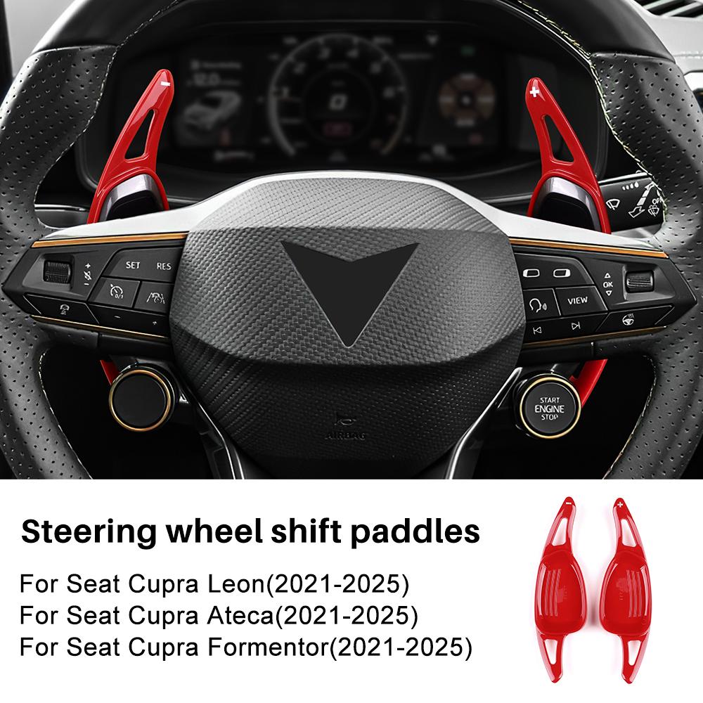 

Для Cupra Formentor LEON Ateca 2025 2025 2025 2025 2025 Подрулевые лепестки переключения передач DSG из АБС-пластика в стиле карбонового волокна, удлинители красный
