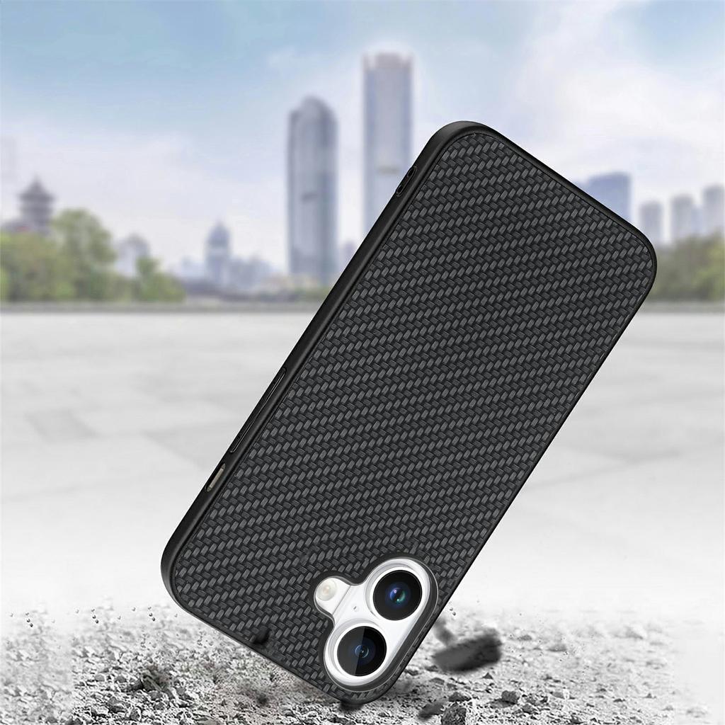 For iPhone 17 Case Carbon Fiber Texture PU Leather + PC + TPU Phone Cover