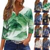 Damska koszulka T-shirt z nadrukiem Rękaw 3/4 Codzienny weekend Moda Podstawowy Dekolt w kształcie litery V Regularny top