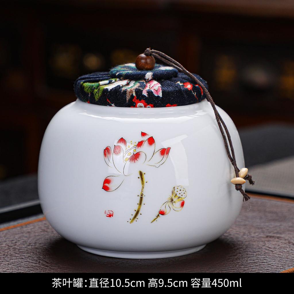 Creative Retro Tea Canister Ceramic Sealed Tea Storage Jar Moisture-proof Coffee Sugar Nuts Food Storage Jar Home Decor Jars