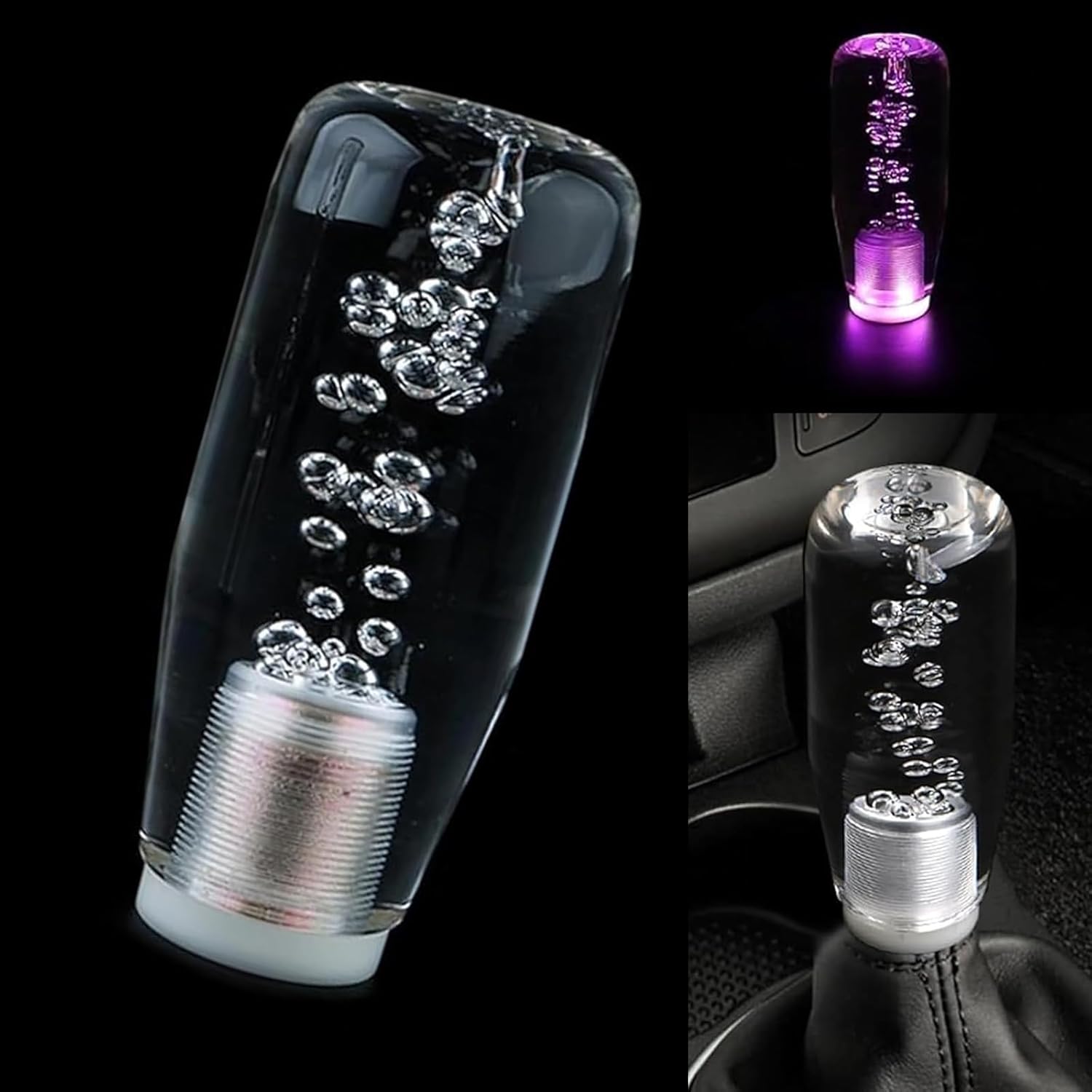 

1 PC Car Speed Shift Knob, 3.94 x 1.7 x 1.18 , Transparent Crystal Bubble Gear Shift Knob with LED Lights, Easy to Install, Suitable for Most Car