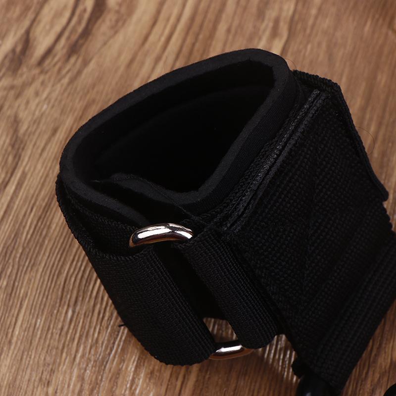 Adjustable Strong Steel Hook Grips Straps Weight Lifting Strength Training Gym Fitness Black Wrist Support Lift Straps