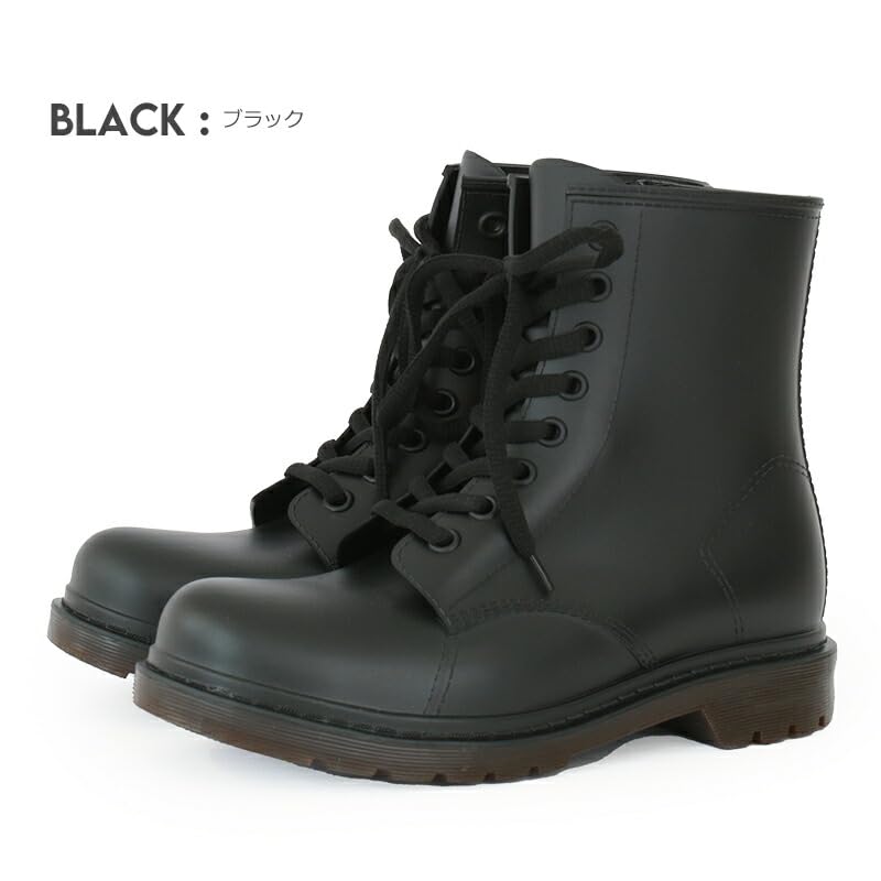 Room Nine Fully Waterproof Rubber Rain Boots with Side Track Lock Korean Perfect for and Black Size M Women's Zipper, Sole, Lace-Up, Design, Snow,