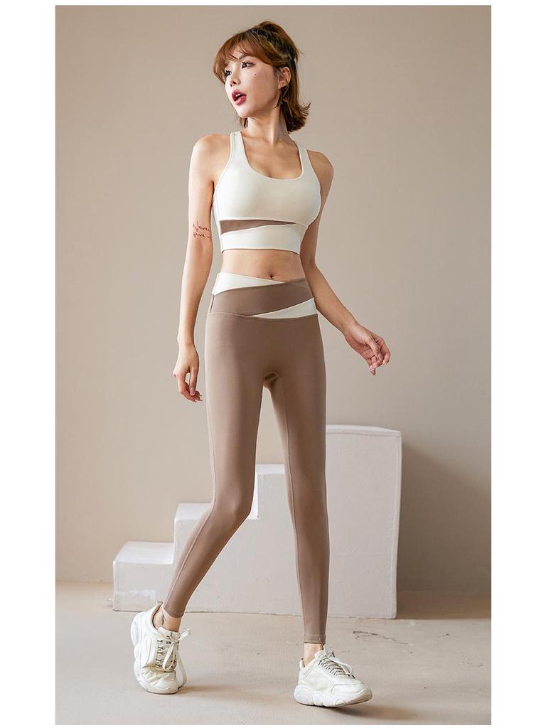 Dámská podzimní jógová souprava: Profesionální nárazuvzdorná sportovní podprsenka a vesta pro fitness a běh