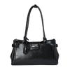 Vintage Retro Leather Baguette: High-capacity Lock Briefcase Handbag