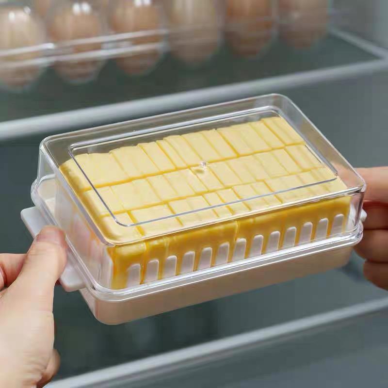 1Pc Butter Dish with Cover Butter Fresh-keeping Box with Cutter Slicer Countertop Butter Box for Home Cheese Storage Box