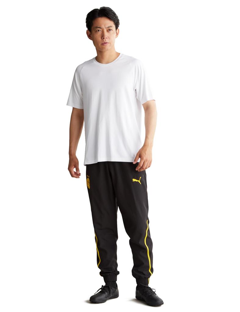 Soccer Football Club Team Europe BVB Prematch Woven Pants 777602 24 Color Yellow [PUMA] Men's Fall/Winter Black/Fast (02)