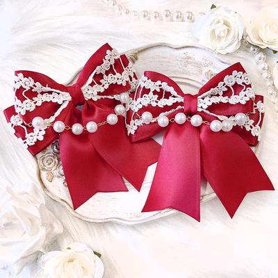 Ribbon Clip Set of 2 Lolita Yume Kawaii Gothic Lolita Hair Clip Hairpin Hair Accessory Vol.5 [Item]