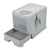 Cat Litter Box Fully Enclosed Drawer Type Prevent Leakage Large Space Kitten Toilet Box for Indoor Gray