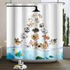 Funny Cat Shower Curtain Cartoon Cute Cats Dog Kids Shower Curtain for Bathroom Waterproof Polyester Home Decor Shower Curtains