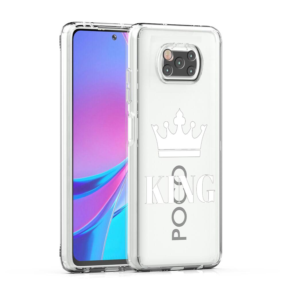 Phone Case For Xiaomi Poco X6 X5 NFC X3 F6 F5 Pro F4 F3 M3 14 13T 12T 12 13 Lite 11 Cover Couple Style Cartoon Crown king Queen