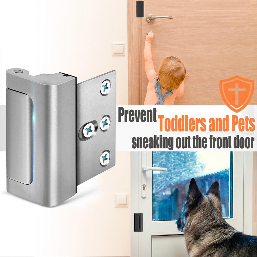 Home Security Door Reinforcement Lock Child Proof Door Lock with Screws for Inward Swinging Door Security for Your Home