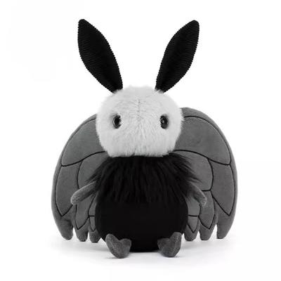 Boneco de pelúcia fofo de Halloween Mothman de 20 cm, simulação de insetos, brinquedos de pelúcia, paródia criativa, decoração de festa de fim de ano, presente de aniversário para crianças