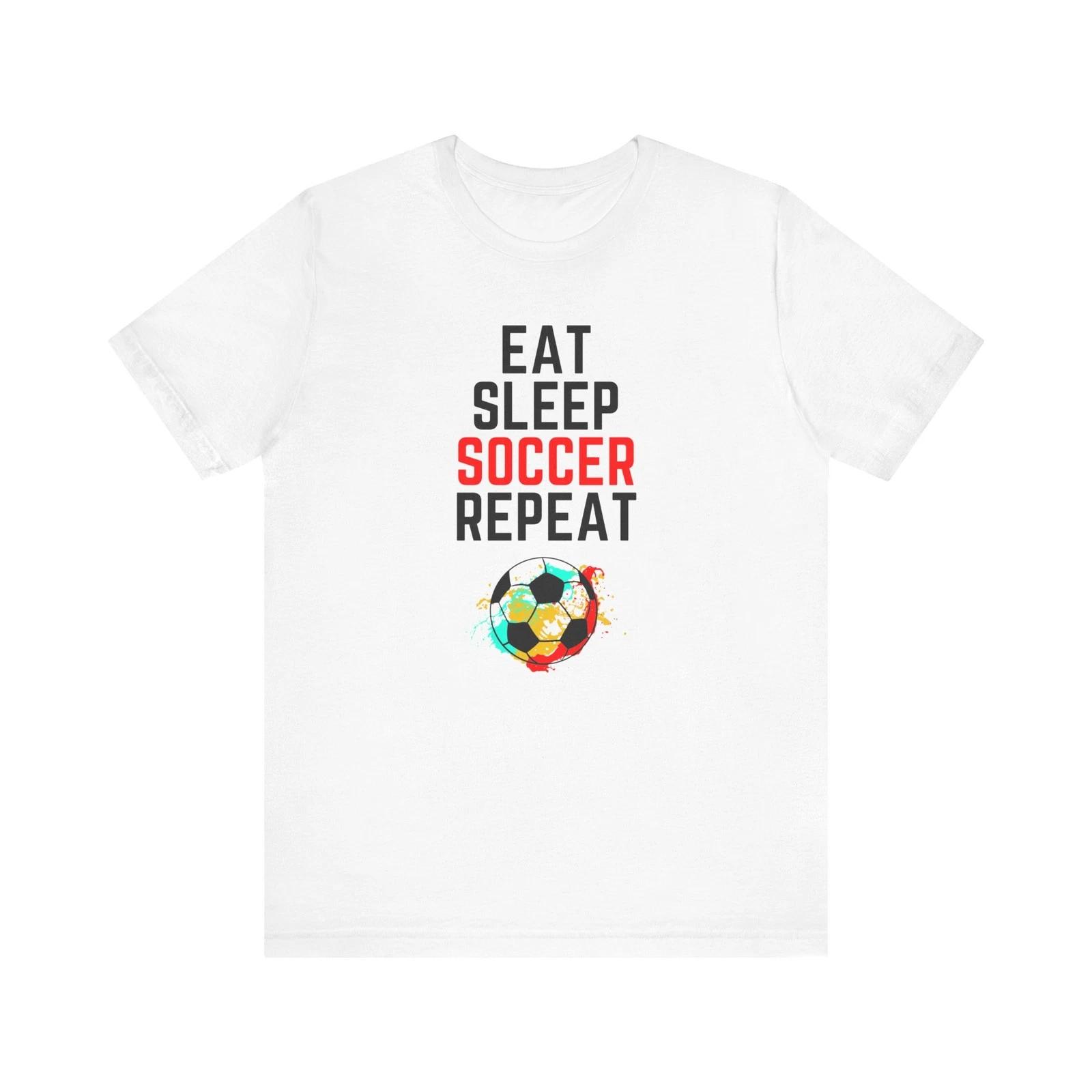 Girls Soccer T-Shirt - Eat Sleep Soccer Repeat: Soccer Shirt S