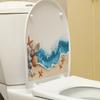 Azure Sea Beach Shell Bathroom Toilet Seat Waterproof Sticker Self-Adhesive Decorative Wall Sticker