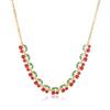 HECHENG,Wine Red Cherry Golden Pendant Necklace Bracelet Women's Personalized Collarbone Chain Zircon Birthday Gift