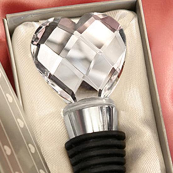 Chromová zátka na láhev Tvar křišťálového srdce Svatební výslužka Nápoj Recepce