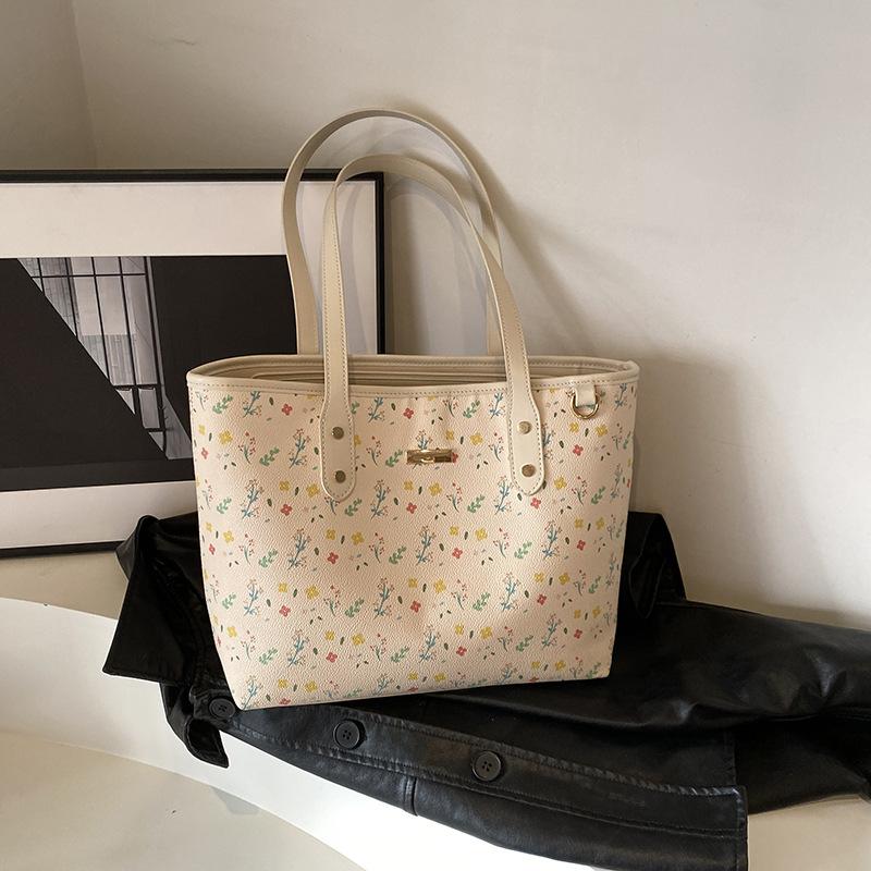 Tragetasche mit Blumendruck für Damen, modische, große Kapazität, vielseitige Handtaschen, neue einzelne Schultertaschen für den Herbst