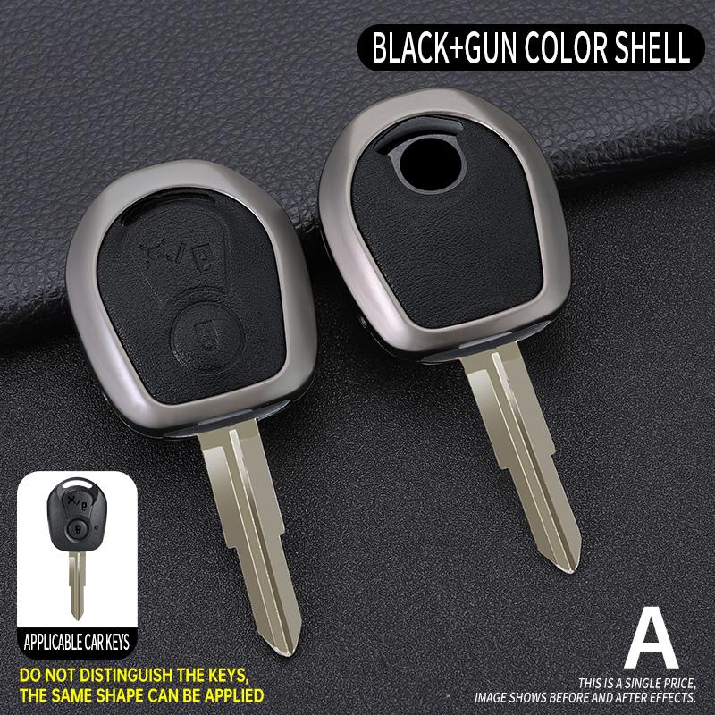 

Zinc Alloy+Leather Car Remote Key Case Cover Protective Shell Fob For Ssangyong Actyon Kyron Rexton Korando Key Decoration Shell