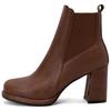 Vintage Ankle Boots Women Shoes Autumn Winter Women's Cowboy Short Boot Square Toe Black Heeled Party Shoes Ladies Large Size 48
