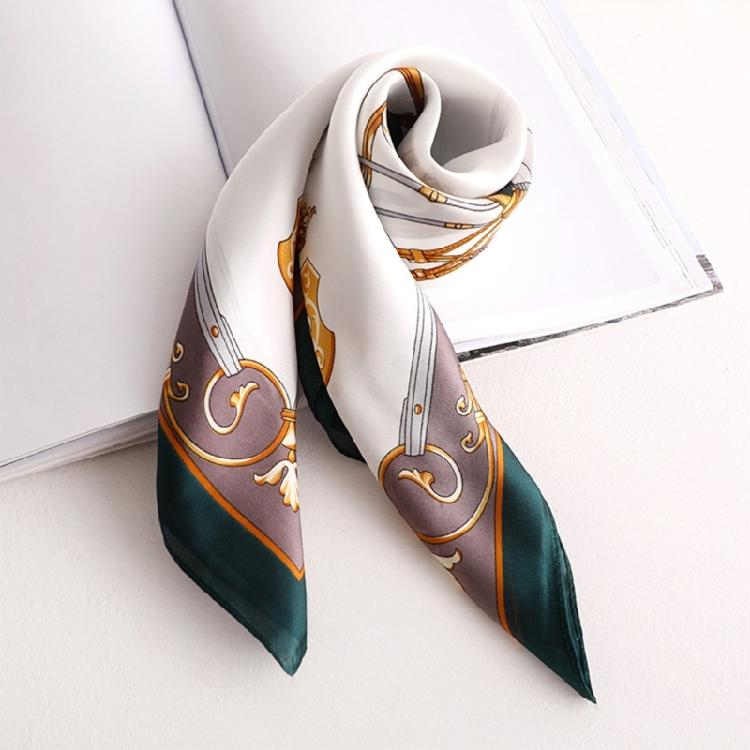 Small Square Scarf with Beautiful Print for Modern Women Soft Breathable Silk Like Bandana Scarves Party Neckerchief