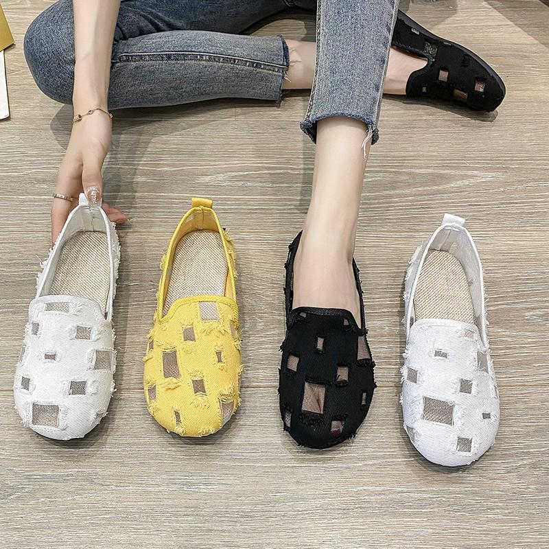 2023 Women's Summer Mesh Slip-On Flats: Soft Sole, Shallow Mouth, Lightweight Moccasins