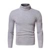 Men's High Neck Fleece Sweatshirt - Solid Color Autumn/Winter Pullover Base Layer T-shirt