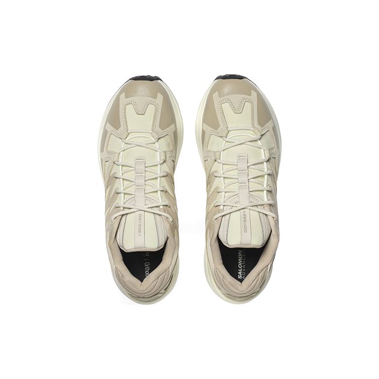 Salomon Odyssey 1 Leather Advanced Shock Absorbing Slip Resistant Durable Low Top Outdoor Functional Shoes Unisex Shoes Light-Khaki 417522