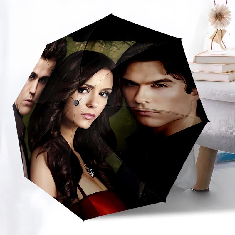 Vampire Diaries, Elena Automatic Opening and Closing, 8 Rib Structure Portable Umbrella, Suitable for Men and Women In All Seasons  Perfect