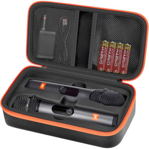 

Mocamoro Microphone Case for JBL Wireless Microphones, Shockproof, Protective, Dual Mic Compatible, Hard EVA Cover