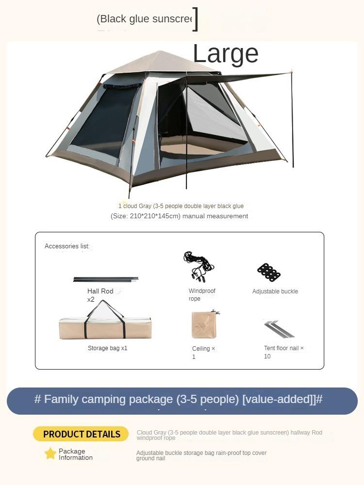 

Уличная автоматическая утолщенная быстро открывающаяся ветрозащитная палатка для штормового парка, портативная складная палатка для кемпинга, защита от солнца tent+mat